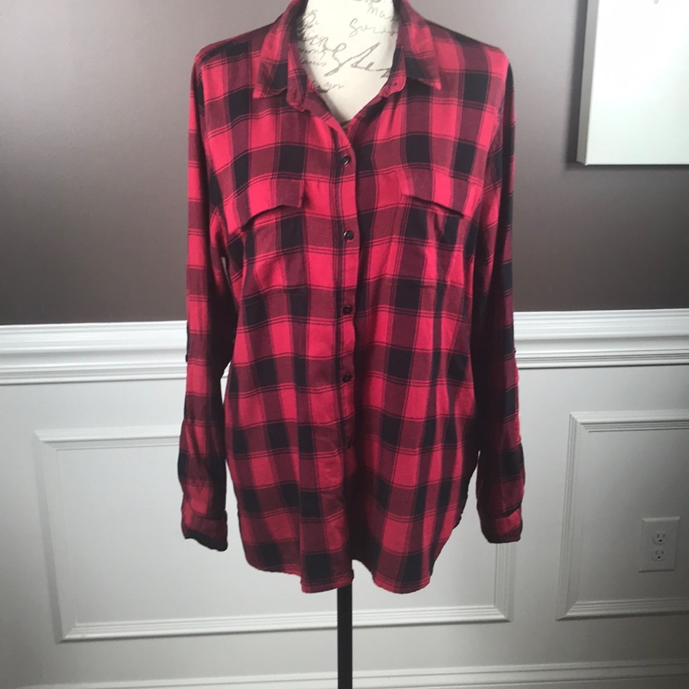 GAP Oversized Boyfriend Flannel Shirt